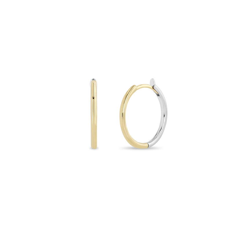 Zoë Chicco 14k Two Tone Gold 17mm Hinge Huggie Hoop Earrings