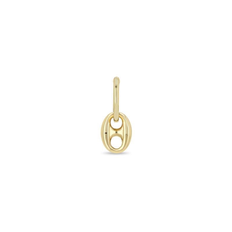 Single Zoë Chicco 14k Gold Dangling Large Mariner Link Medium Hinge Huggie Hoop Earring