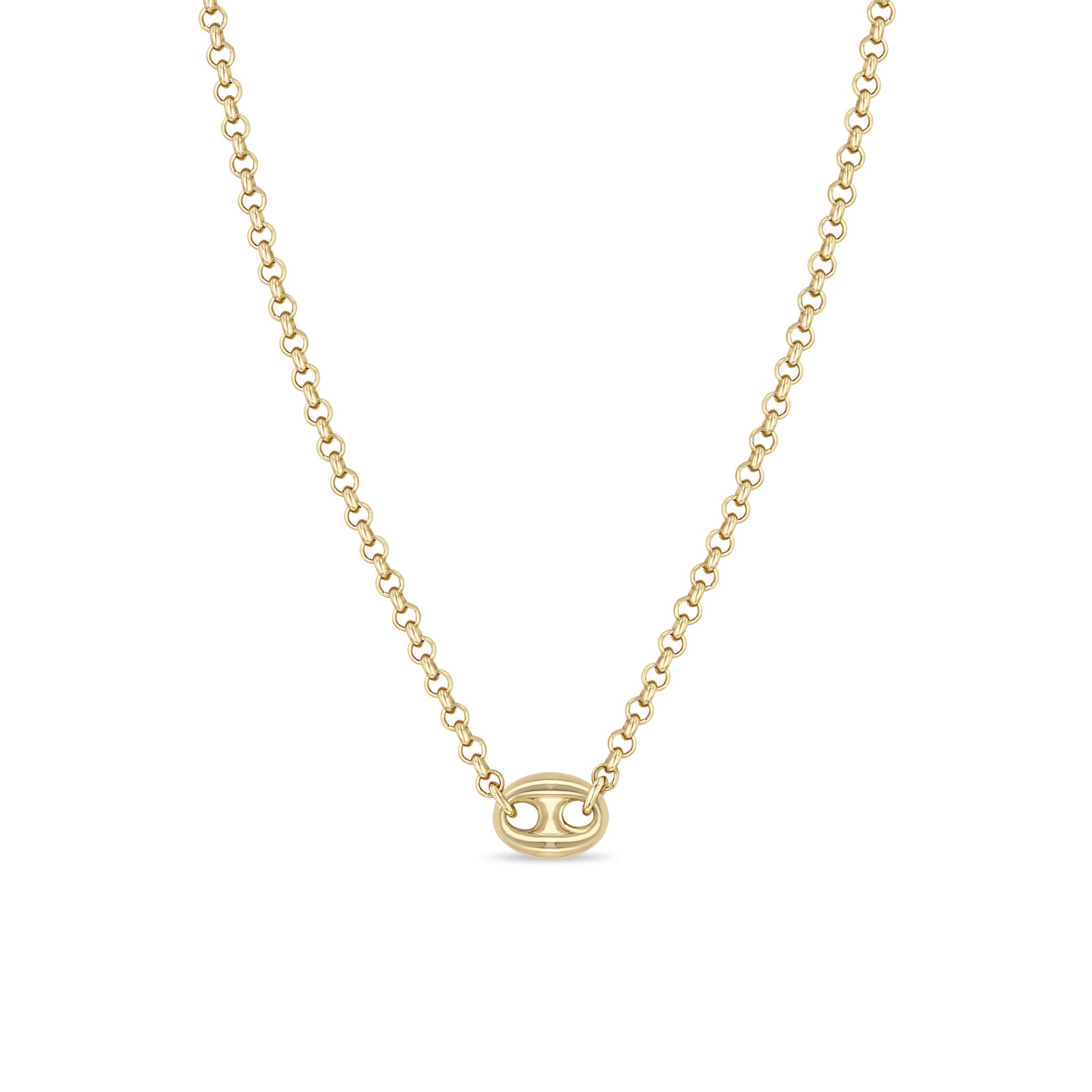 Zoë Chicco 14k Gold Large Mariner Link Rolo Chain Necklace