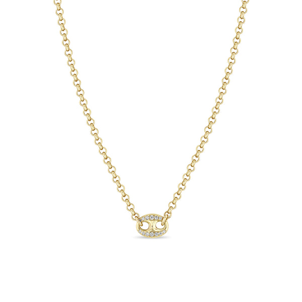 Zoë Chicco 14k Gold Large Pavé Diamond Mariner Link Rolo Chain