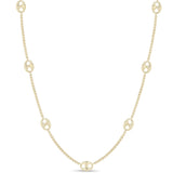 Zoë Chicco 14k Gold 13 Large Mariner Link Station Long Box Chain Necklace