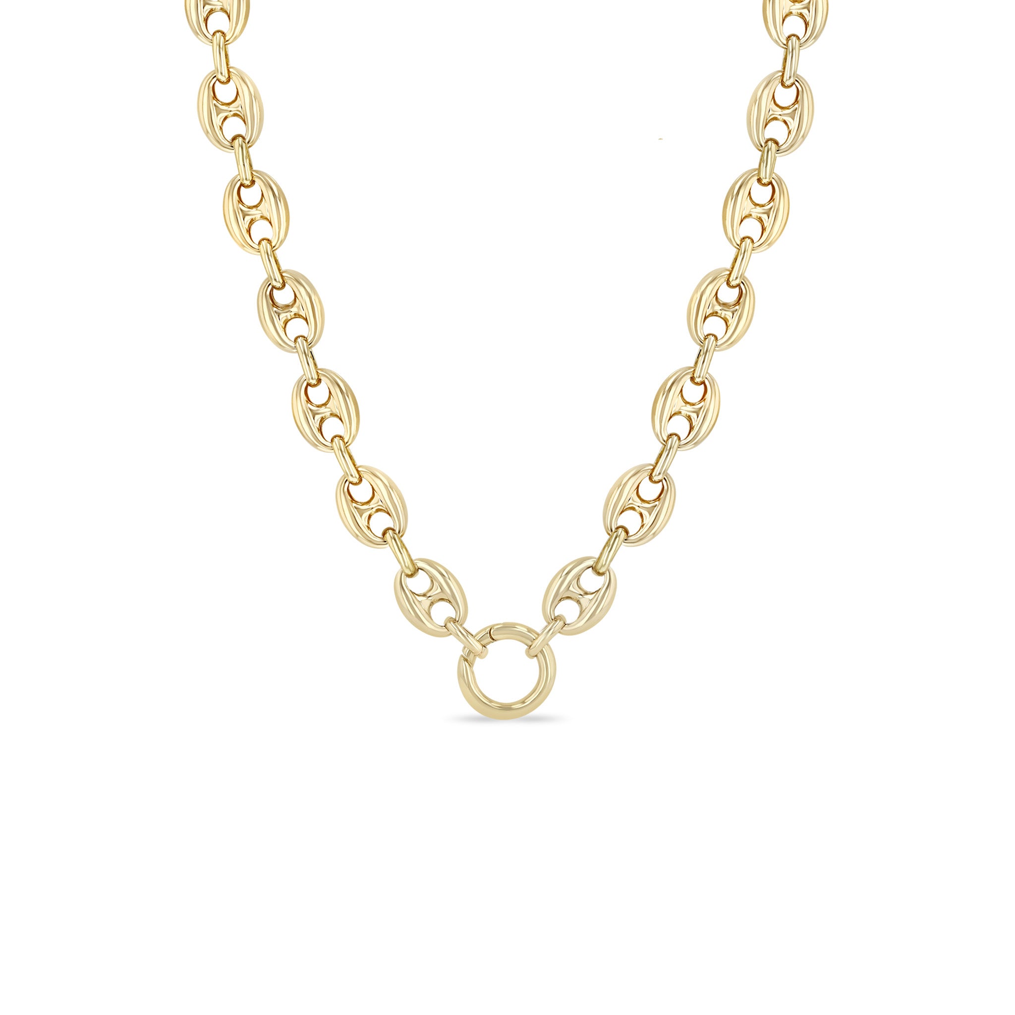 Zoe Chicco 14k Gold Large Mariner Link Enhancer Necklace on a white background