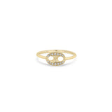 Zoë Chicco 14k Gold Single Pavé Diamond Large Mariner Link Ring