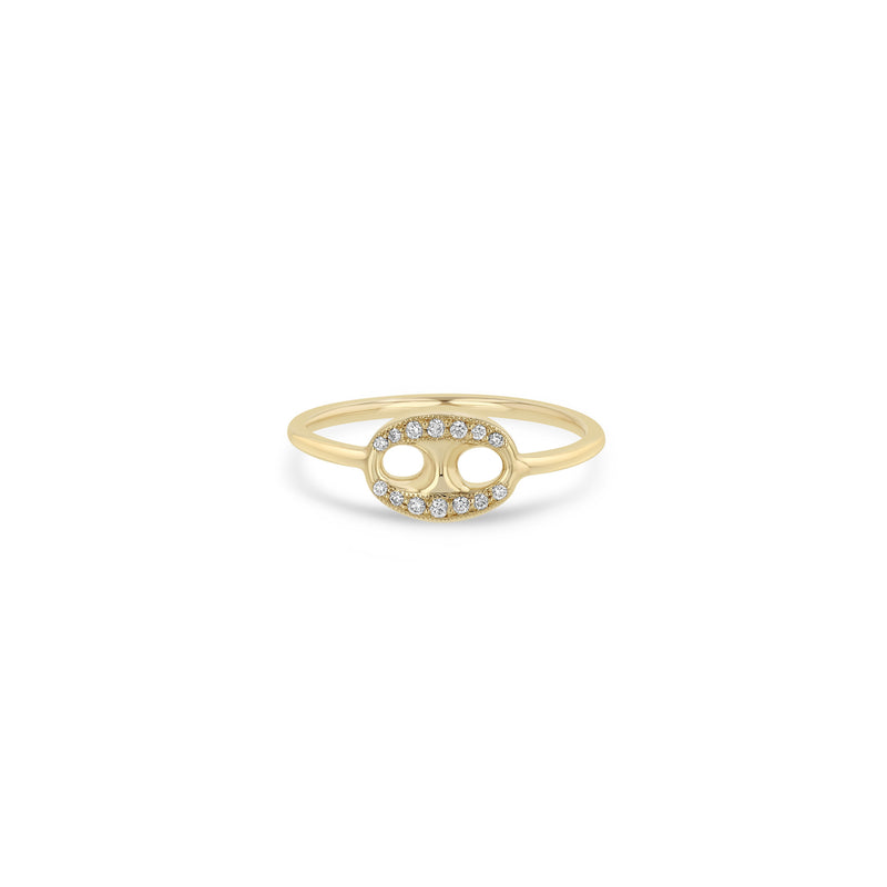 Zoë Chicco 14k Gold Single Pavé Diamond Large Mariner Link Ring