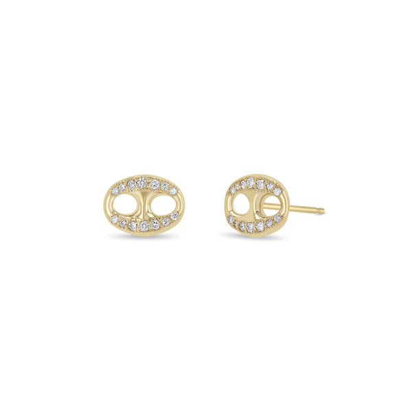 Zoë Chicco 14k Gold Pavé Diamond Large Mariner Link Stud Earrings