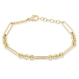 Zoe Chicco 14k gold chain link bracelet on a white background
