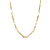 Zoe Chicco 14k gold chain link necklace on a white background
