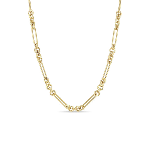 Zoe Chicco 14k gold chain link necklace on a white background