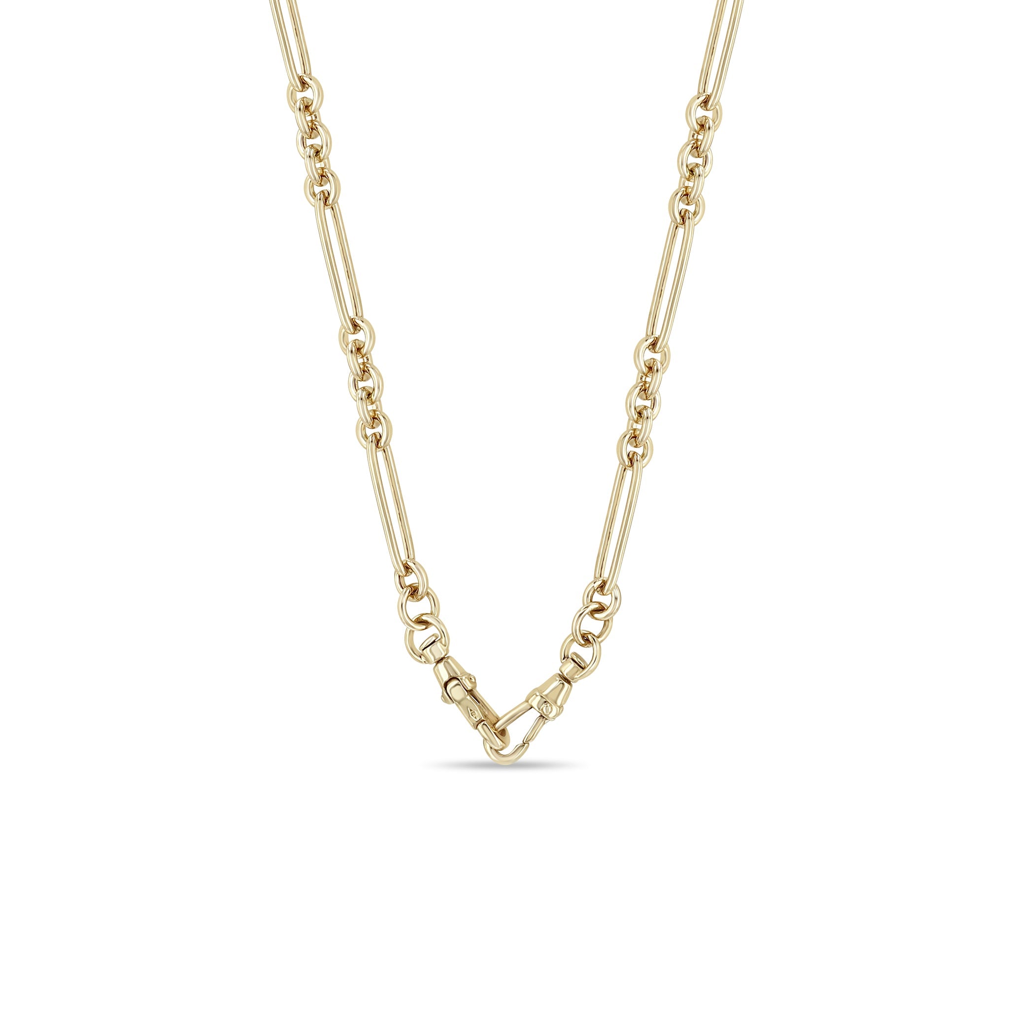Zoe Chicco 14k gold chain link necklace on a white background