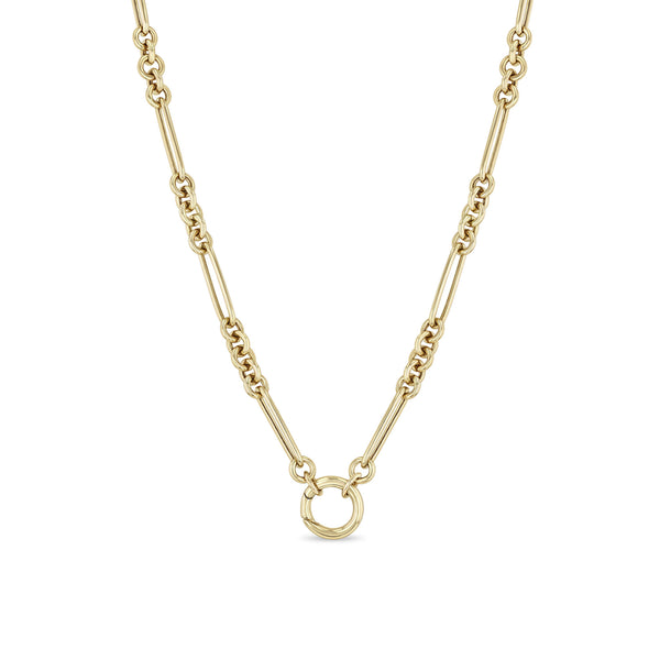 Zoë Chicco 14k Gold Large Paperclip Rolo Chain Round Enhancer Necklace