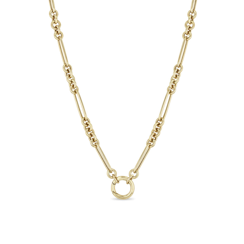 Zoë Chicco 14k Gold Large Paperclip Rolo Chain Round Enhancer Necklace