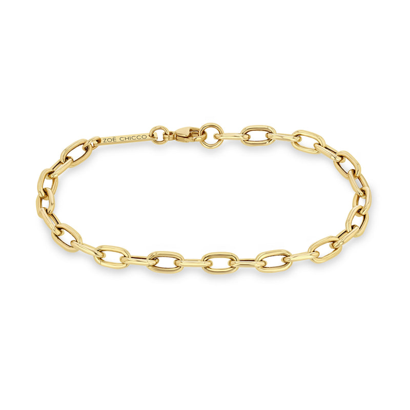 Zoë Chicco 14k Gold Large Square Oval Link Chain Bracelet