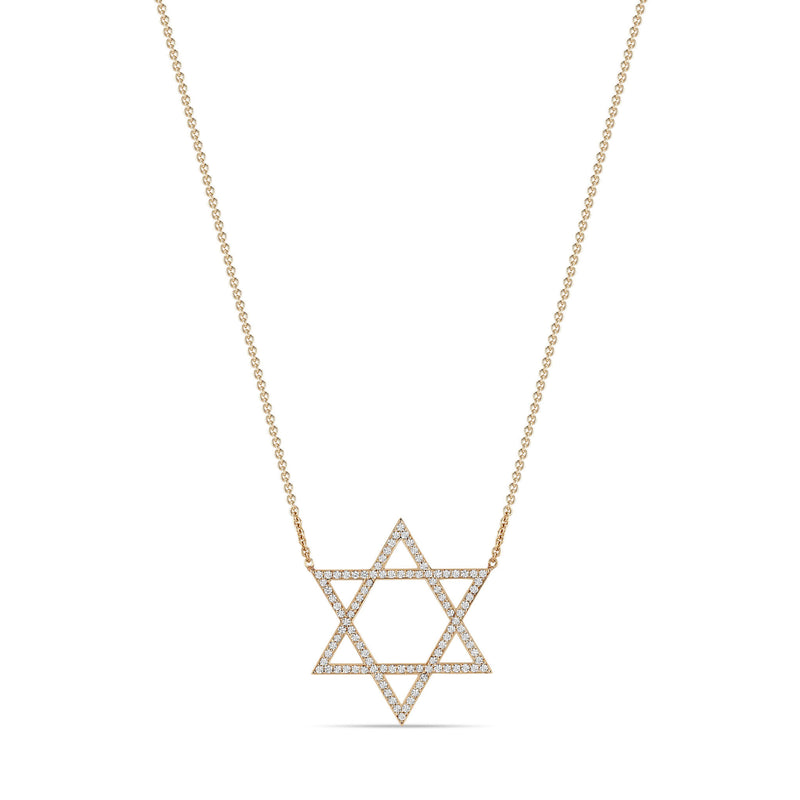 Zoë Chicco 14k Gold Large Pavé Diamond Star of David Necklace