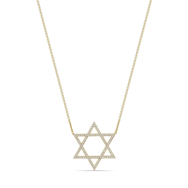 Zoë Chicco 14k Gold Large Pavé Diamond Star of David Necklace