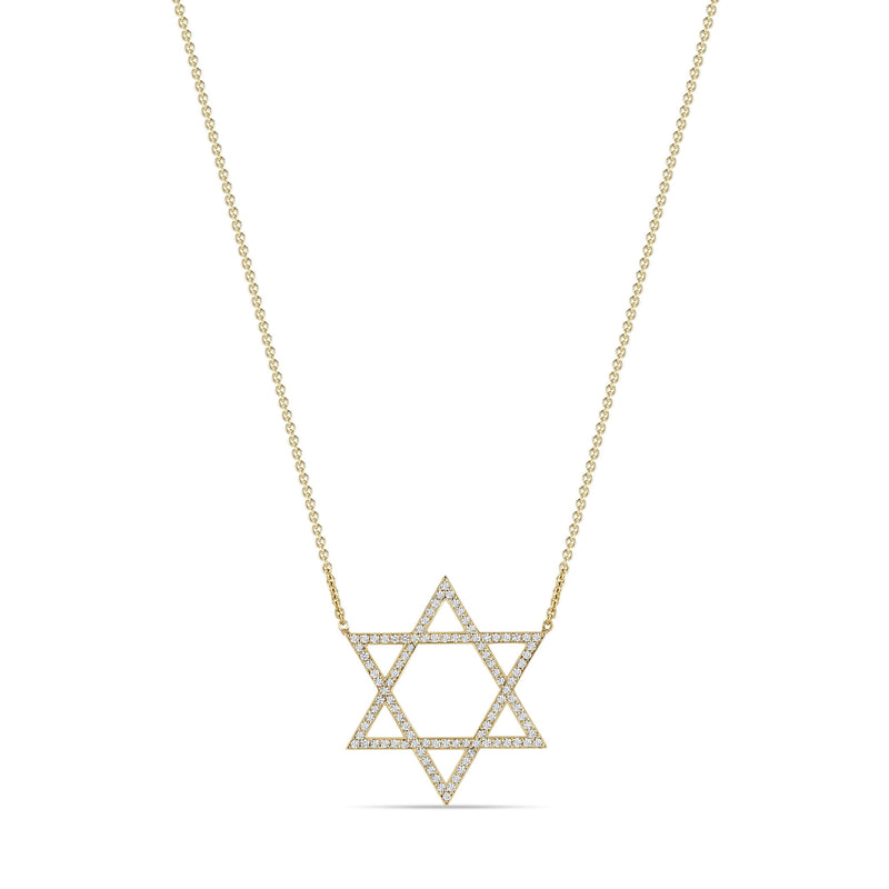 Zoë Chicco 14k Gold Large Pavé Diamond Star of David Necklace