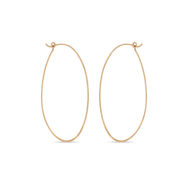 Zoë Chicco 14k Gold Large Thin Hammered Hoop Earrings