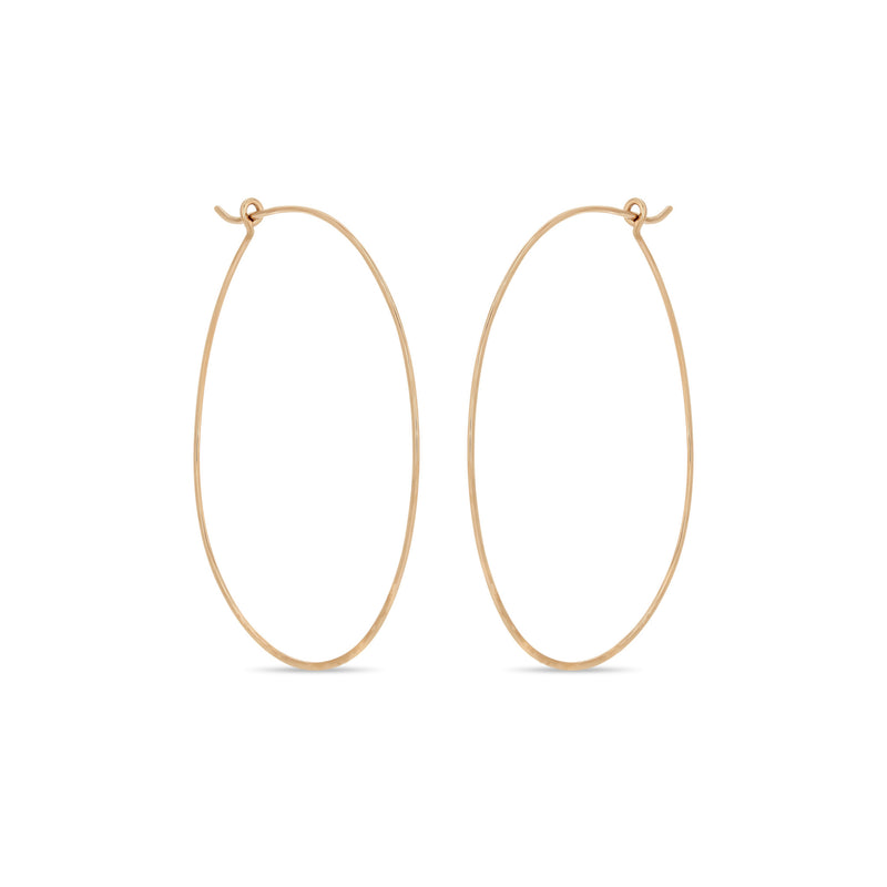 Zoë Chicco 14k Gold Large Thin Hammered Hoop Earrings