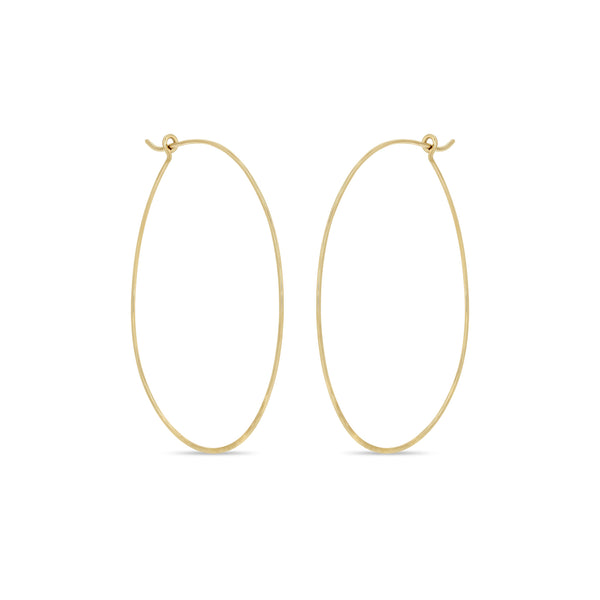 Zoë Chicco 14k Gold Large Thin Hammered Hoop Earrings
