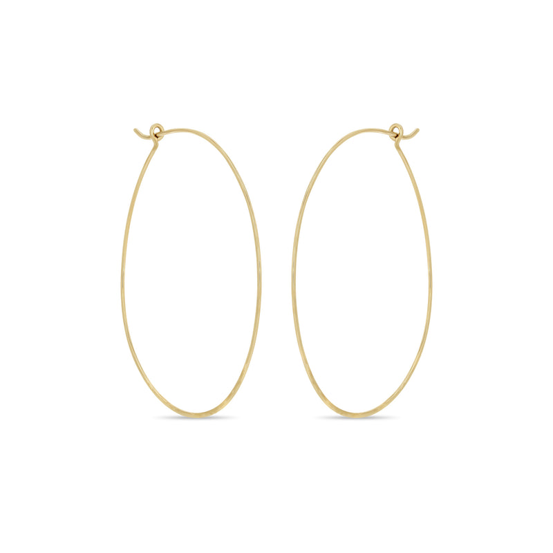 Zoë Chicco 14k Gold Large Thin Hammered Hoop Earrings
