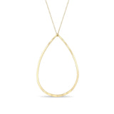 Zoë  Chicco 14k gold hammered teardrop pendant necklace on white background