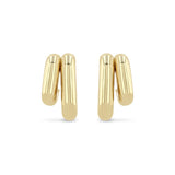 Zoë Chicco 14k Gold Mixed Double Tube Split Oval Hoop Earrings
