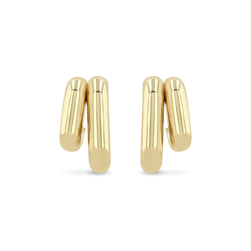 Zoë Chicco 14k Gold Mixed Double Tube Split Oval Hoop Earrings