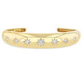 Zoë Chicco 14k Gold Graduating Star Set Diamonds Medium Aura Cuff Bracelet