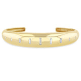 Zoë Chicco 14k Gold Graduating Vertical Baguette Diamonds Medium Aura Cuff Bracelet