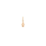 Zoe Chicco 14k rose gold hamsa charm on a white background