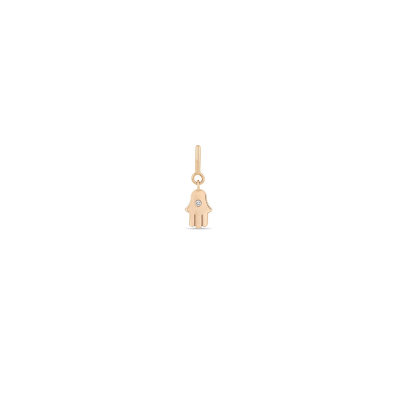 Zoë Chicco 14k Gold Midi Bitty Diamond Hamsa Spring Ring Charm Pendant