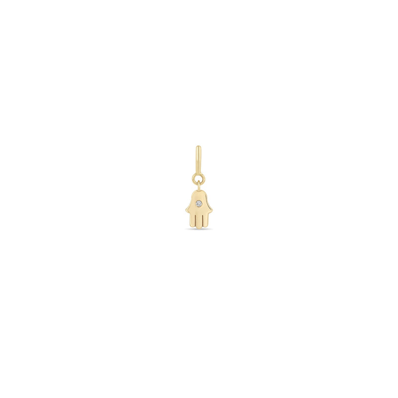 Zoë Chicco 14k Gold Midi Bitty Diamond Hamsa Spring Ring Charm Pendant