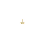 Zoe Chicco 14k gold spring ring evil eye charm with a single diamond on a white background