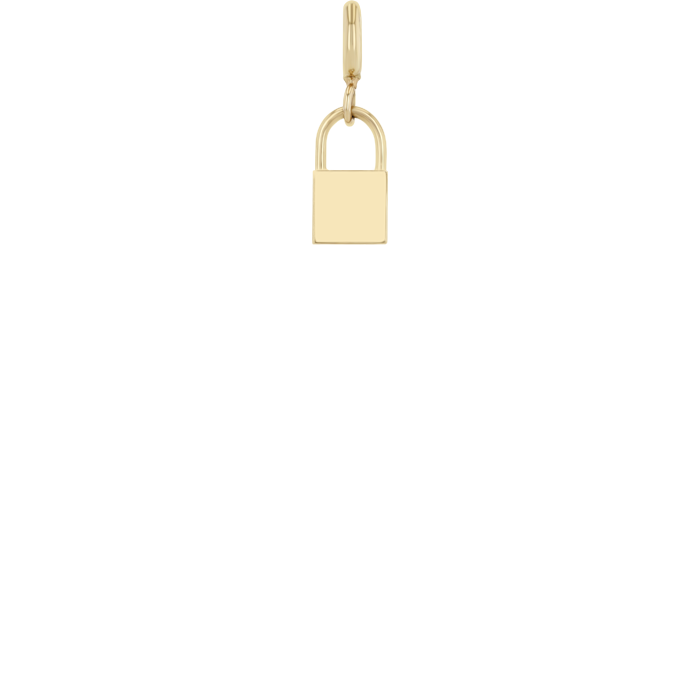 Zoë Chicco 14k Yellow Gold Midi Bitty Padlock Spring Ring Charm