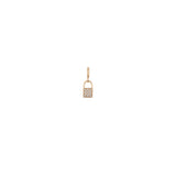 Zoë Chicco 14k Gold Midi Bitty Pavé Diamond Padlock Spring Ring Charm Pendant