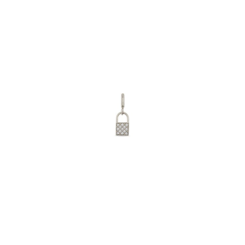 Zoë Chicco 14k Gold Midi Bitty Pavé Diamond Padlock Spring Ring Charm Pendant