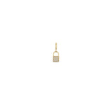 Zoë Chicco 14k Gold Midi Bitty Pavé Diamond Padlock Spring Ring Charm Pendant