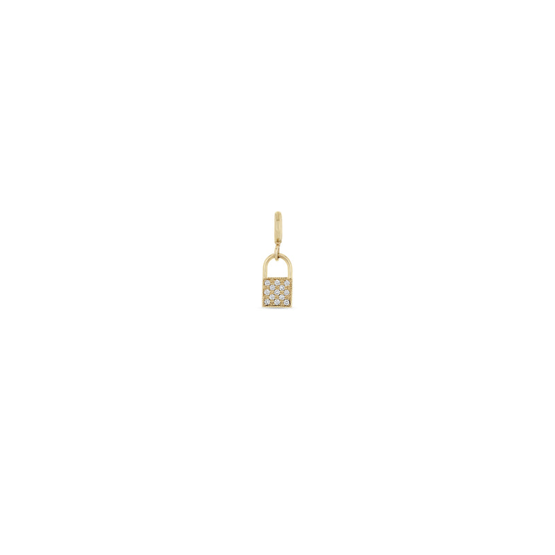 Zoë Chicco 14k Gold Midi Bitty Pavé Diamond Padlock Spring Ring Charm Pendant