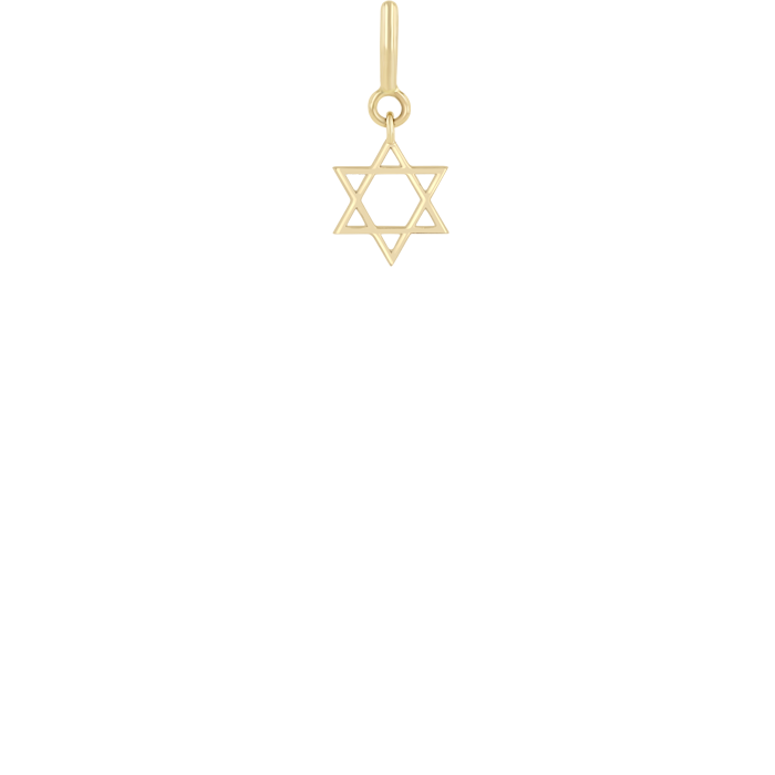 Zoë Chicco 14k Gold Midi Bitty Star of David Spring Ring Charm Pendant