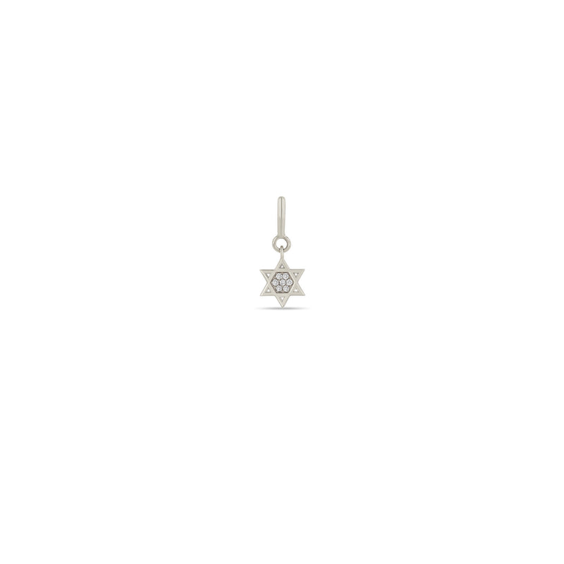 Zoë Chicco 14k Gold Midi Bitty Pavé Diamond Star of David Spring Ring Charm