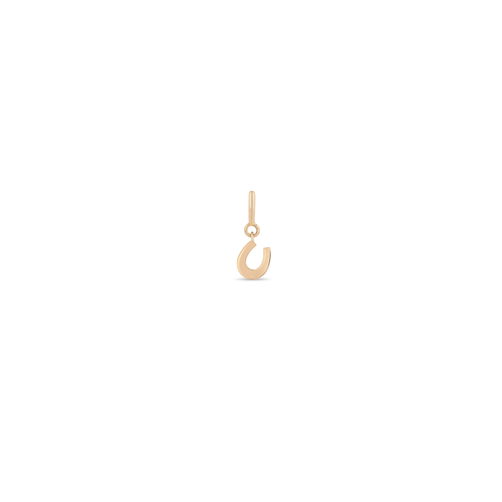 Zoe Chicco 14k rose gold horseshoe charm on a white background