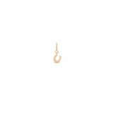 Zoe Chicco 14k rose gold horseshoe charm on a white background