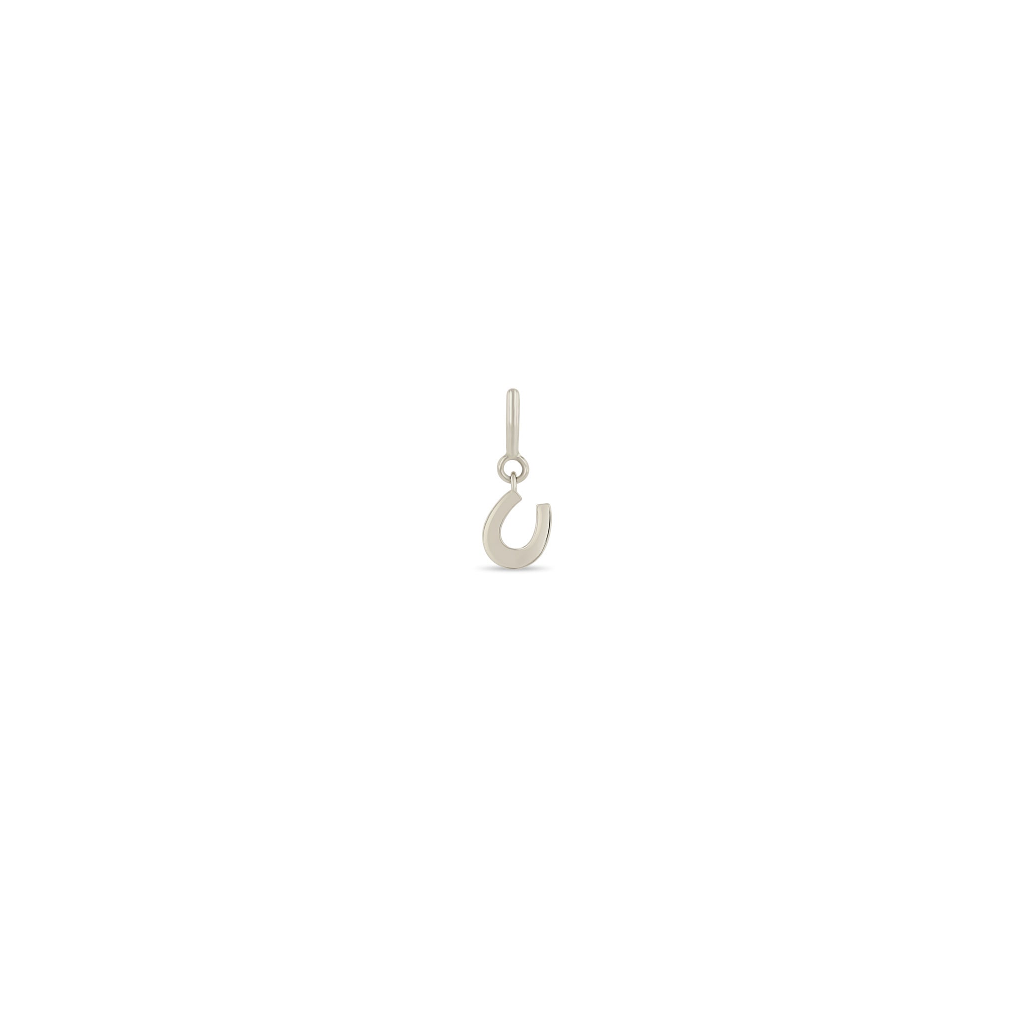 Zoe Chicco 14k white gold horseshoe charm on a white background