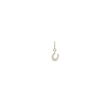 Zoe Chicco 14k white gold horseshoe charm on a white background