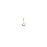 Zoe Chicco 14k white gold pave diamond horseshoe charm on a white background
