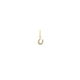 Zoe Chicco 14k gold pave diamond horseshoe charm on a white background