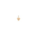 Zoe Chicco 14k rose gold heart-shaped pendant with a diamond on a white background
