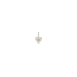 Zoe Chicco 14k white gold heart-shaped pendant with a diamond on a white background