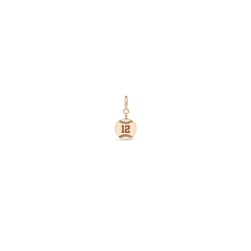 Zoë Chicco 14k Gold Midi Bitty Personalized Jersey Number "12" Baseball Spring Ring Charm