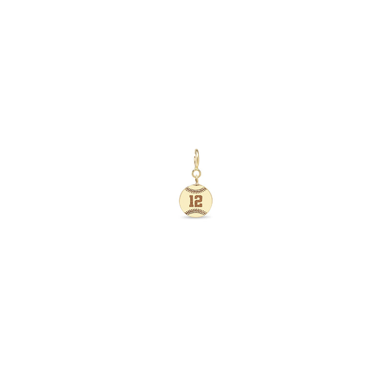 Zoë Chicco 14k Gold Midi Bitty Personalized Jersey Number "12" Baseball Spring Ring Charm