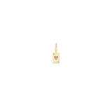 Zoë Chicco 14k Gold Midi Bitty Diamond Queen of Hearts Card Spring Ring Charm Pendant